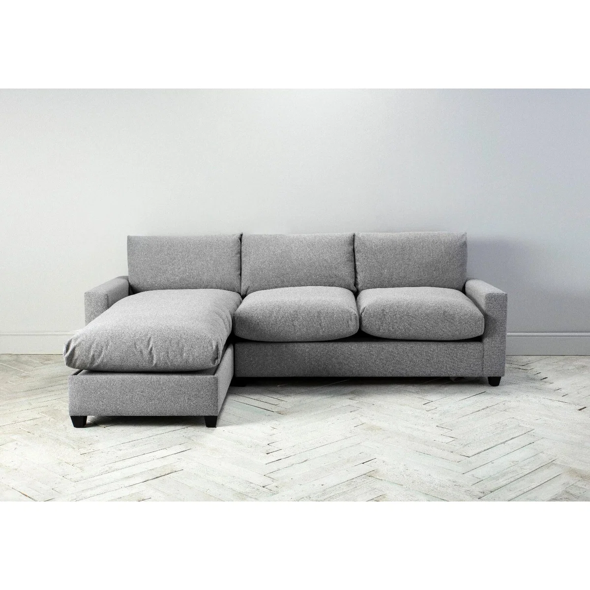 Mimi Left Hand Chaise Ottoman Sofa in Silver Weave – image 5
