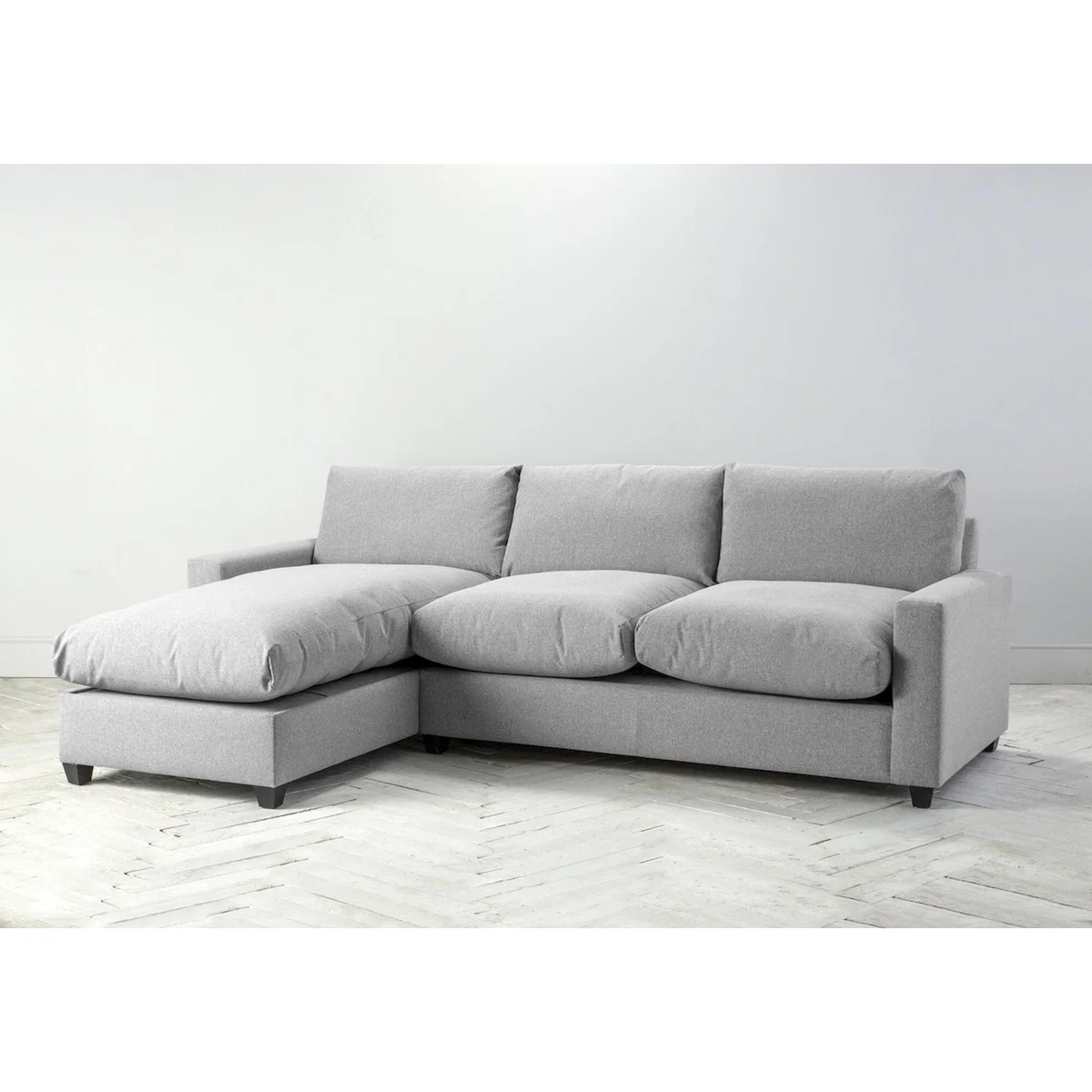 Mimi Left Hand Chaise Ottoman Sofa in Silver Weave – image 6
