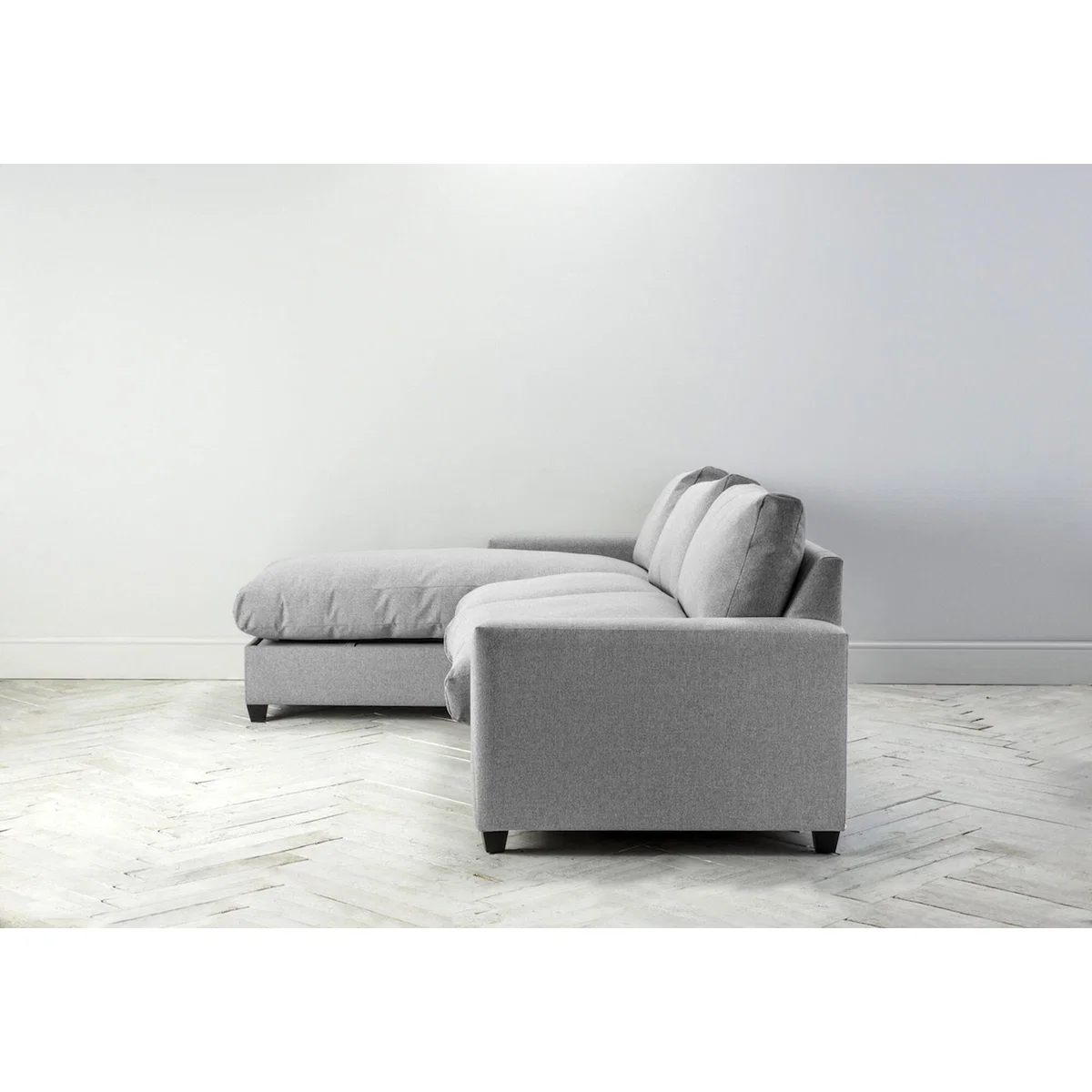 Mimi Left Hand Chaise Ottoman Sofa in Silver Weave – image 8