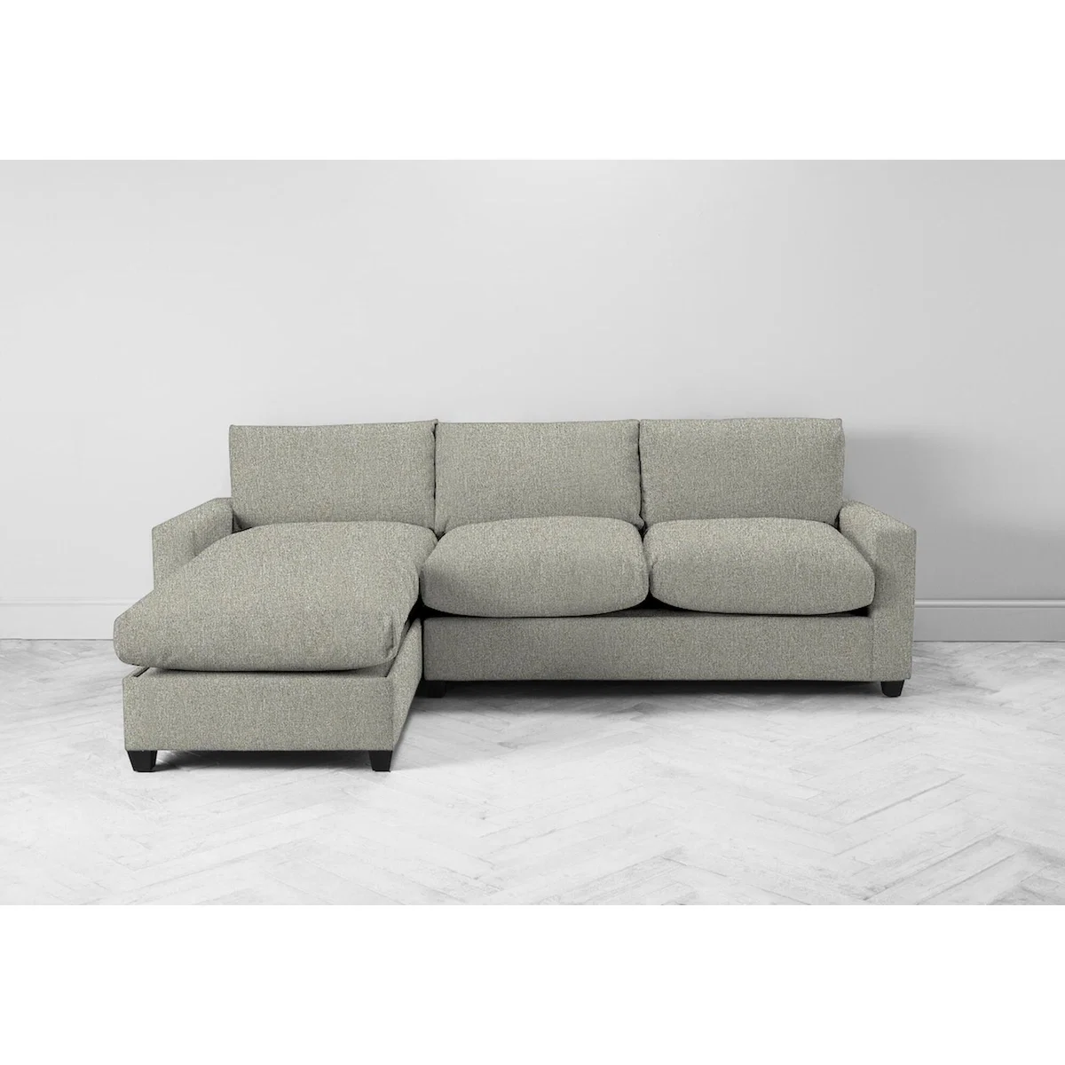 Mimi Left Hand Chaise Ottoman Sofa in Silver Weave – image 1