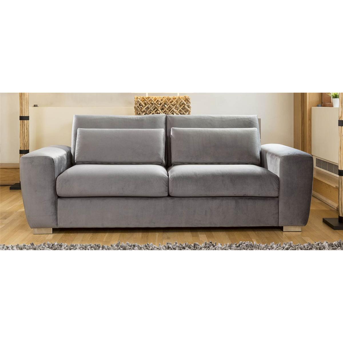 Quatropi Ohio Large 3 Seater Sofa Soft Velvet Fabric Made to Order 3S – image 3