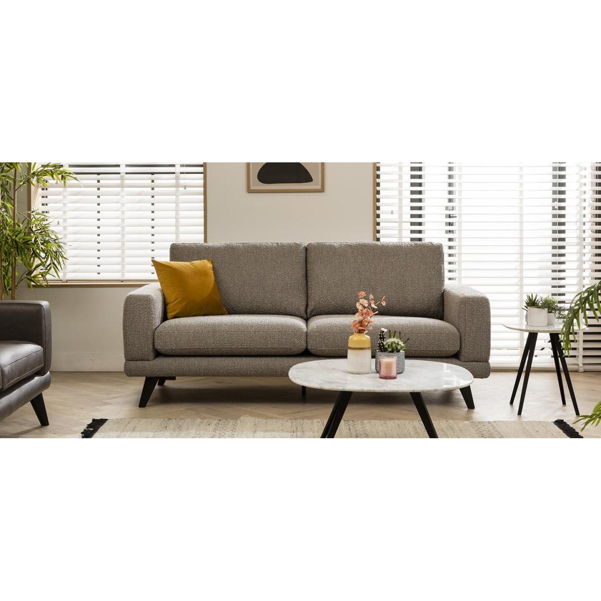 Quatropi 3 Seater Scandi Sofa - Dove Grey Fabric - 208cm – image 2