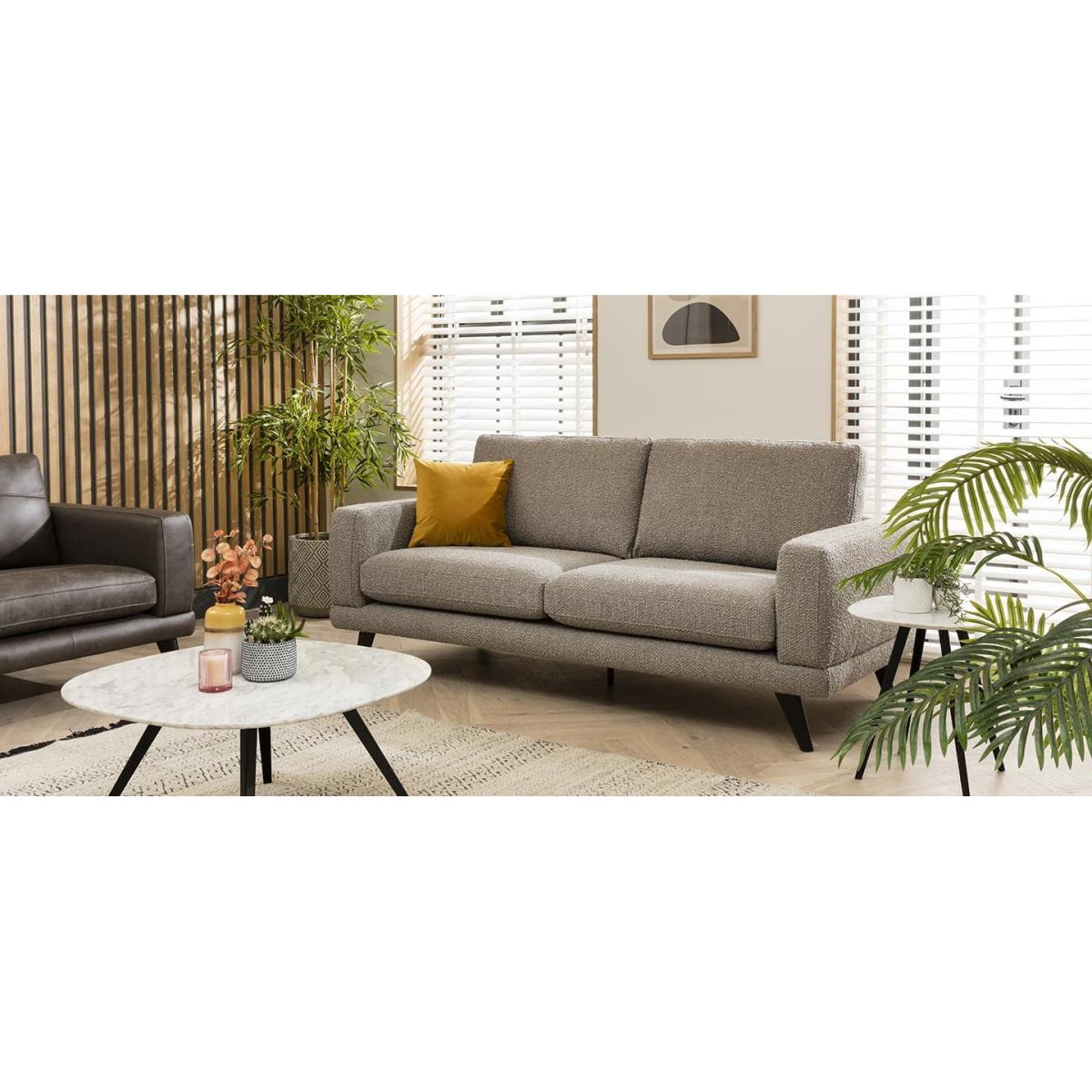 Quatropi 3 Seater Scandi Sofa - Dove Grey Fabric - 208cm – image 3
