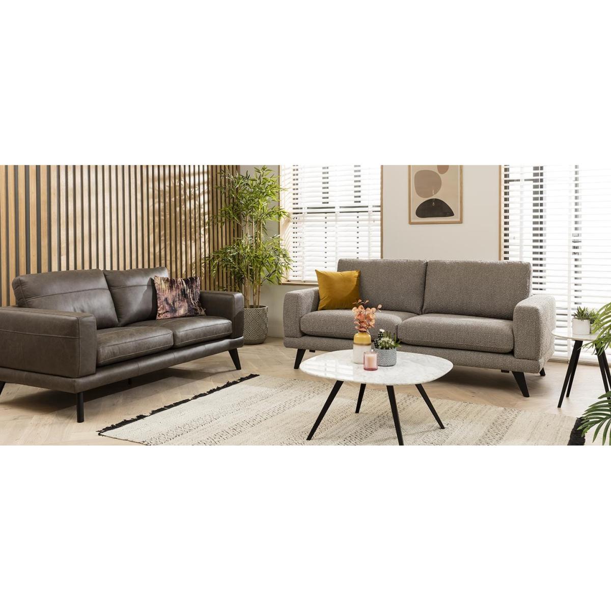 Quatropi 3 Seater Scandi Sofa - Dove Grey Fabric - 208cm – image 4