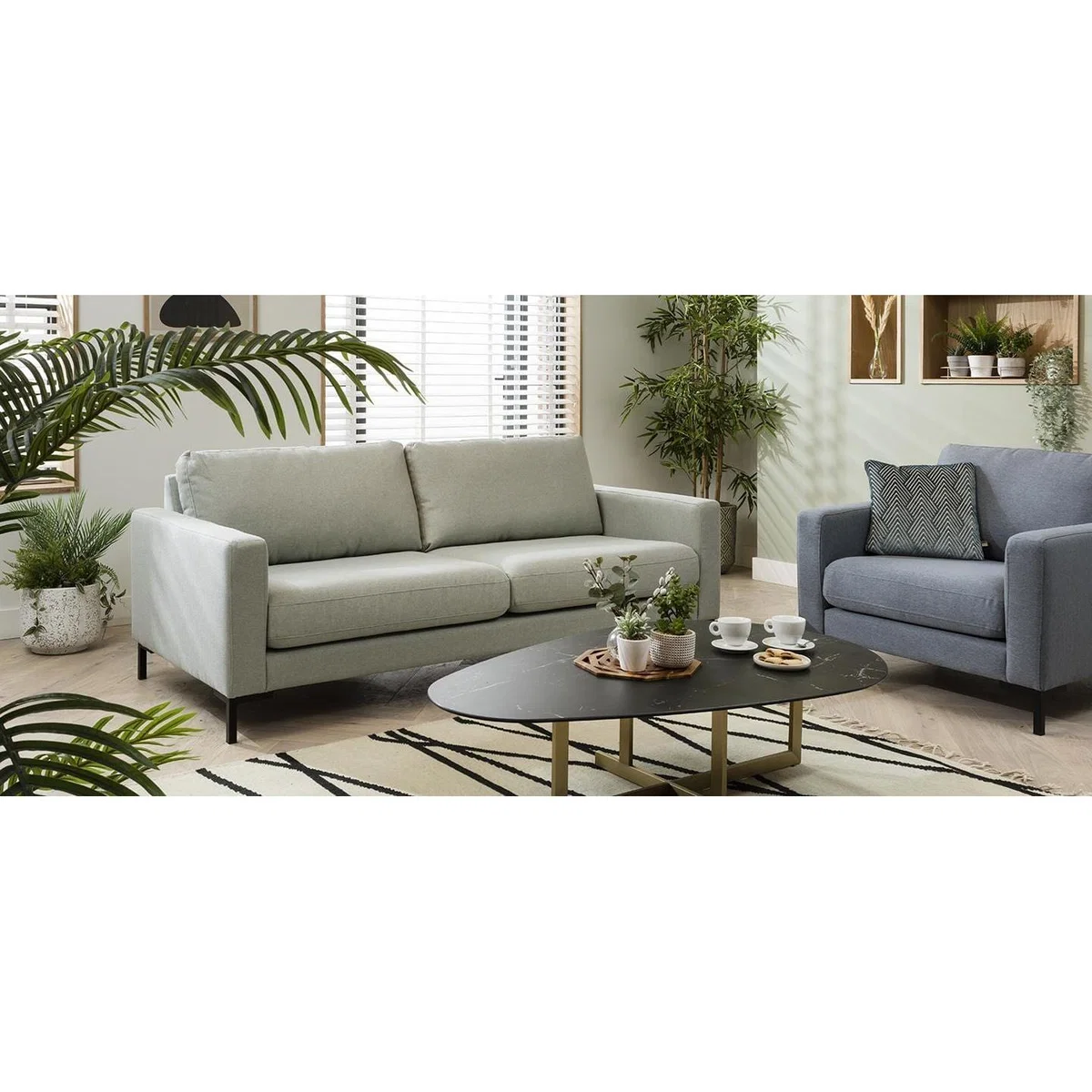 3 Seater Mid-Century Modern Sofa - Metal Legs - Choose Your Premium Fabric - 205cm – image 3