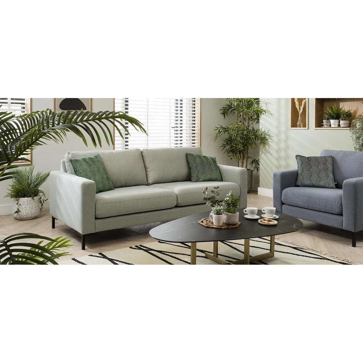 3 Seater Mid-Century Modern Sofa - Metal Legs - Choose Your Premium Fabric - 205cm – image 4