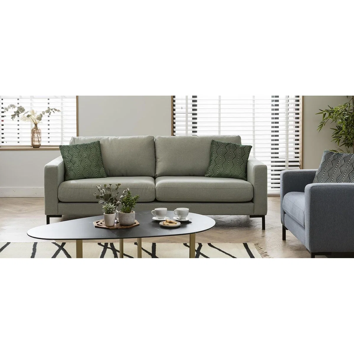3 Seater Mid-Century Modern Sofa - Metal Legs - Choose Your Premium Fabric - 205cm – image 6