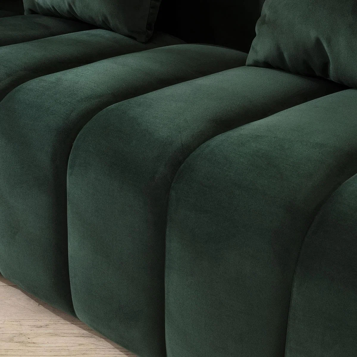 Modern 3 Seater Sofa Green Velvet Fabric Designer Three Seat Settee Couch – image 6