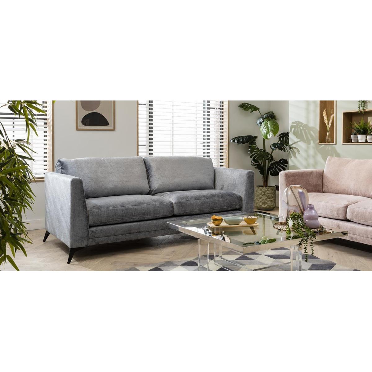 Modern 3 Seater Sofa - Premium Fabric Upholstery - Choose Your Fabric - 215cm – image 3