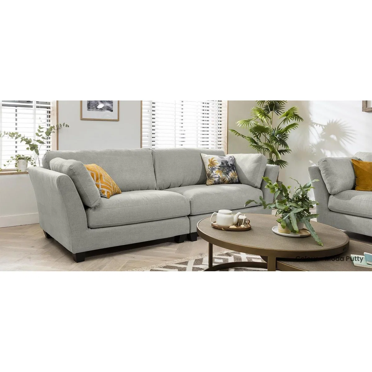 Modern Modular 3 Seater Sectional Sofa 264cm Premium Custom Fabric – image 3