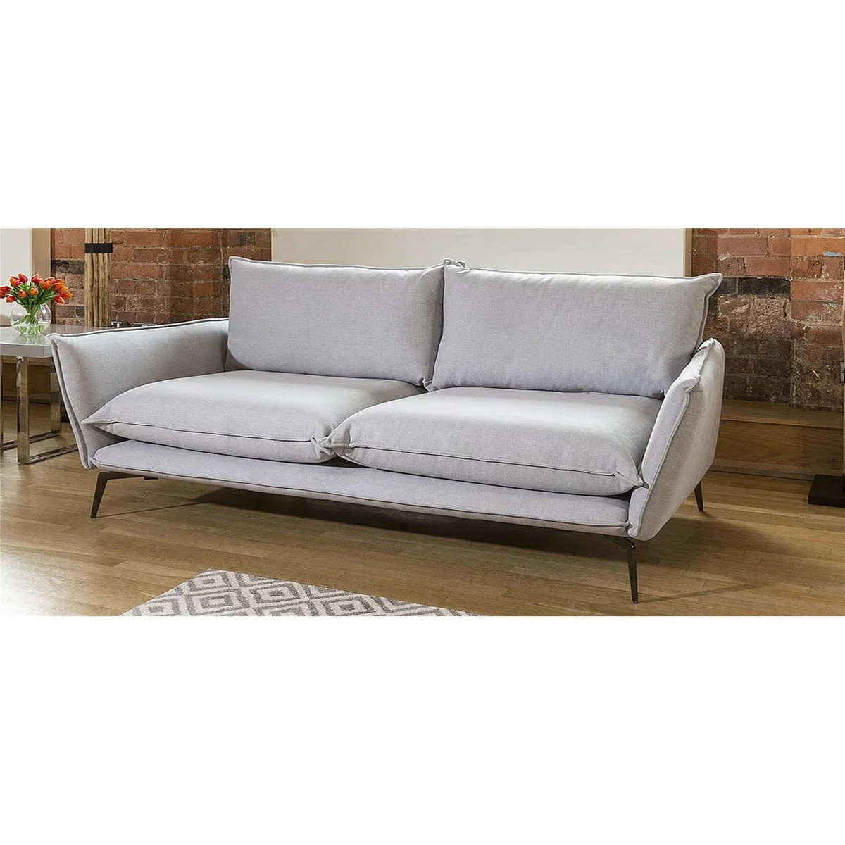 Rachel Modern Extra Large 2 / 3 Seater Soft Sofa Many Fabrics 2.4 x 0.85m – image 2