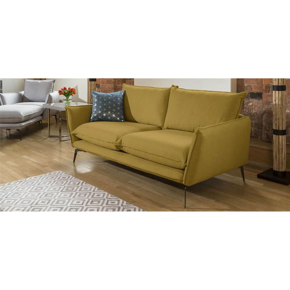 Rachel Modern Extra Large 2 / 3 Seater Soft Sofa Many Fabrics 2.4 x 0.85m – image 4