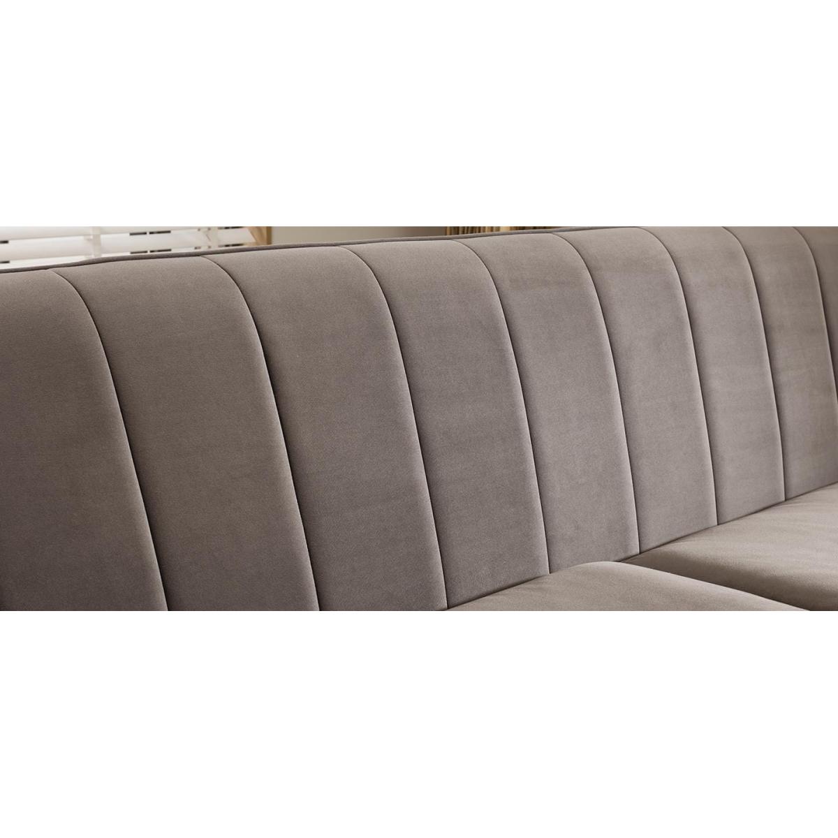 Quatropi 3 Seater Sofa Dark Grey Velvet Fabric Three Seat Designer Sofa – image 7
