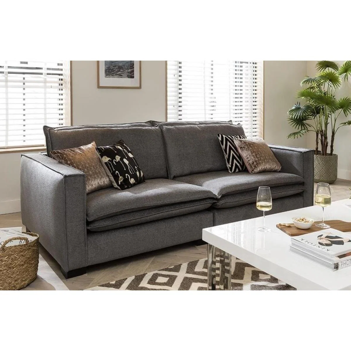 Quatropi 3 Seater Modular Sofa Grey 236cm - In Stock Quick Delivery – image 3