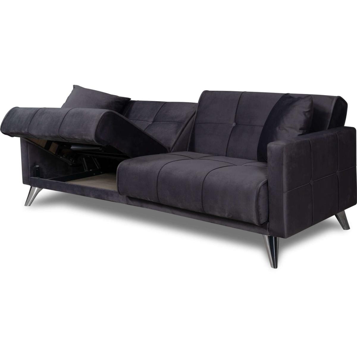 SOFA2GO Velvet Sofa Bed 3 Seater - Grey – image 2