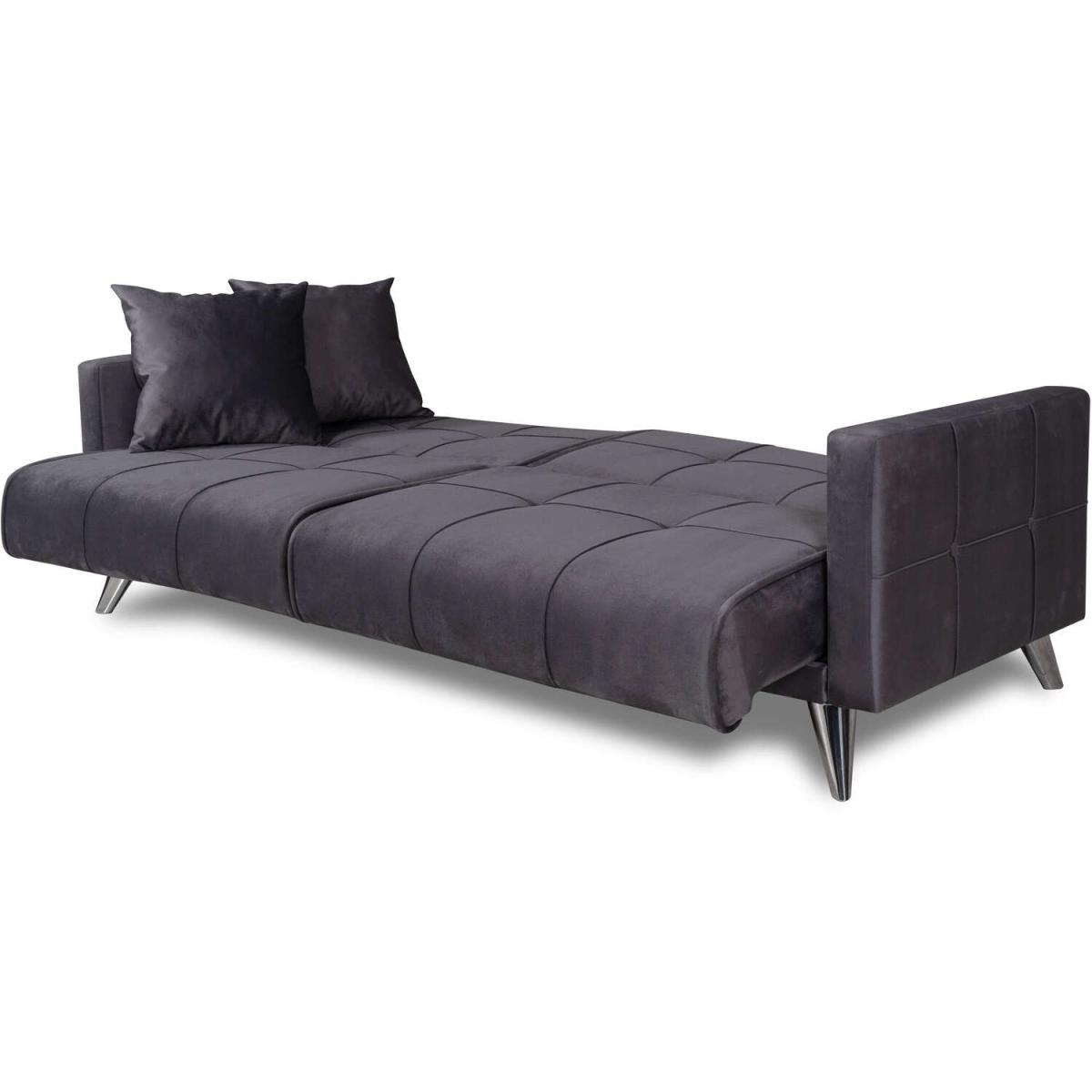 SOFA2GO Velvet Sofa Bed 3 Seater - Grey – image 3