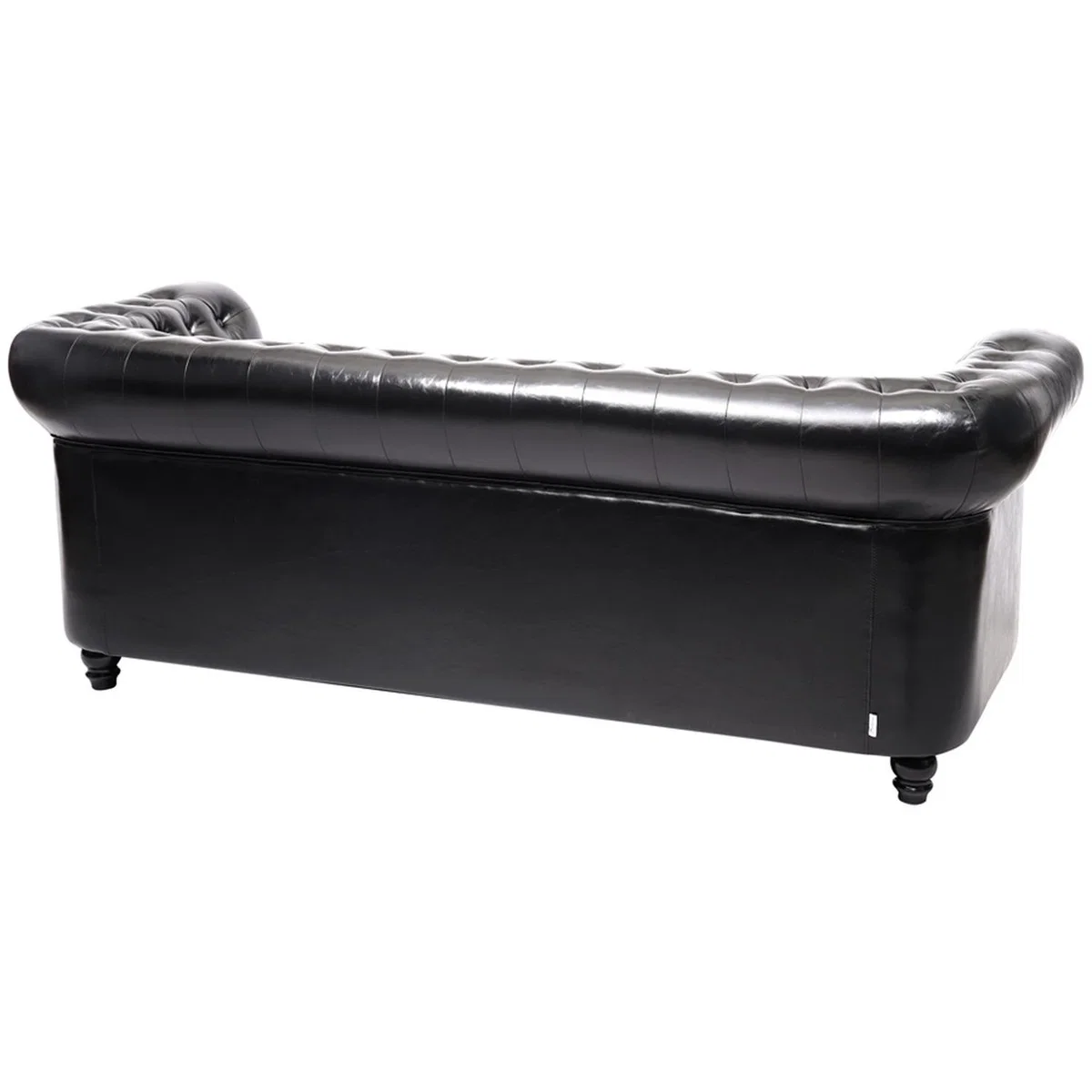 Leather Three Seat Chesterfield Sofa Black - Black – image 3