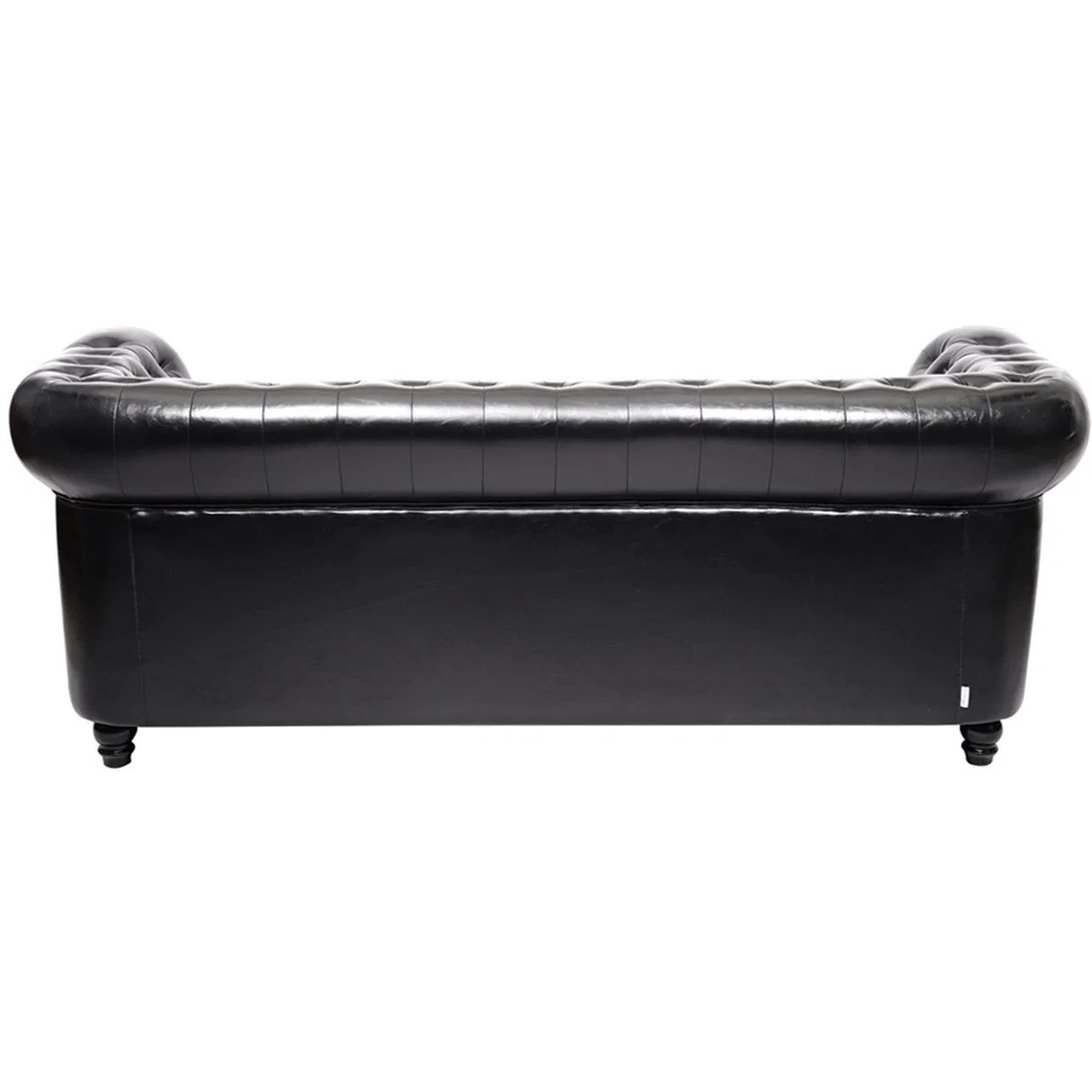 Leather Three Seat Chesterfield Sofa Black - Black – image 4