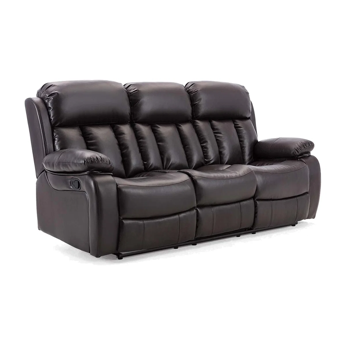 Chester Electric High Back Luxury Leather Recliner 3 Seater Sofa - Brown – image 1