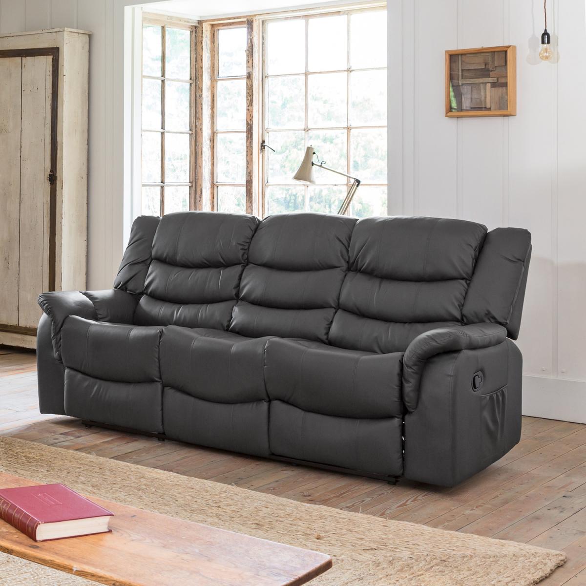 Almeira 3 Seat Recliner Sofa - Grey – image 1