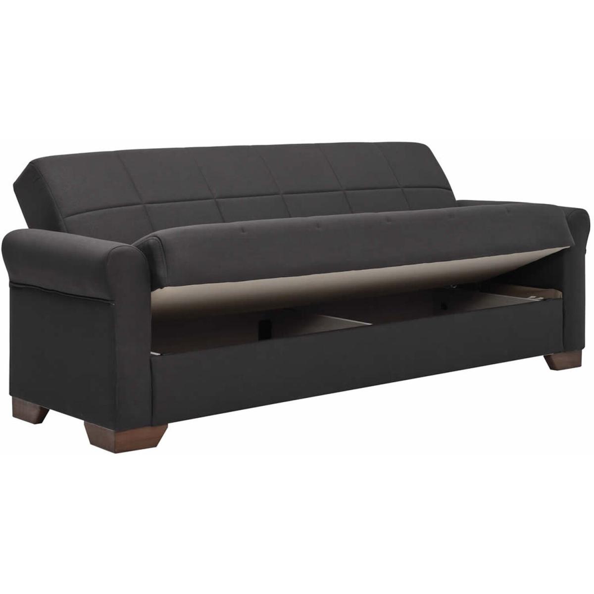 Malthe Linen Sofa Bed 3 Seater with Storage - Grey – image 2