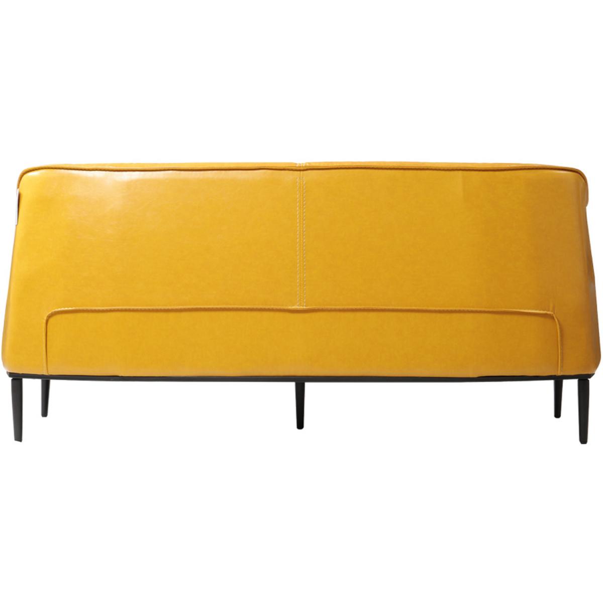 Modern PU Leather Three seater Sofa - Yellow – image 3