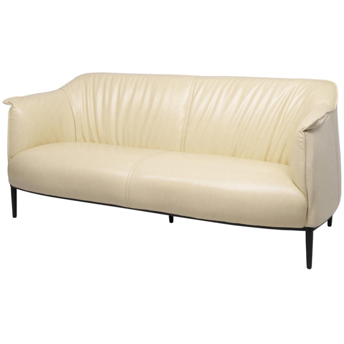 Modern PU Leather Three seater Sofa - Yellow – image 8