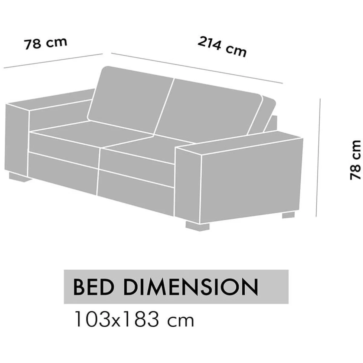 Dennis Linen Sofa Bed 3 Seater - Grey – image 5