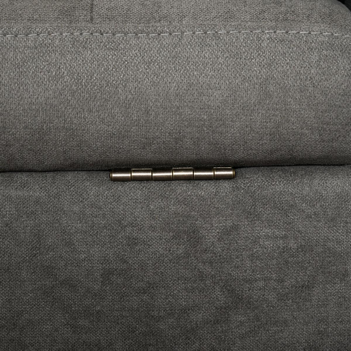 3-Seater Sofa Button-Tufted Fabric Couch with Storage Chest - Grey – image 2