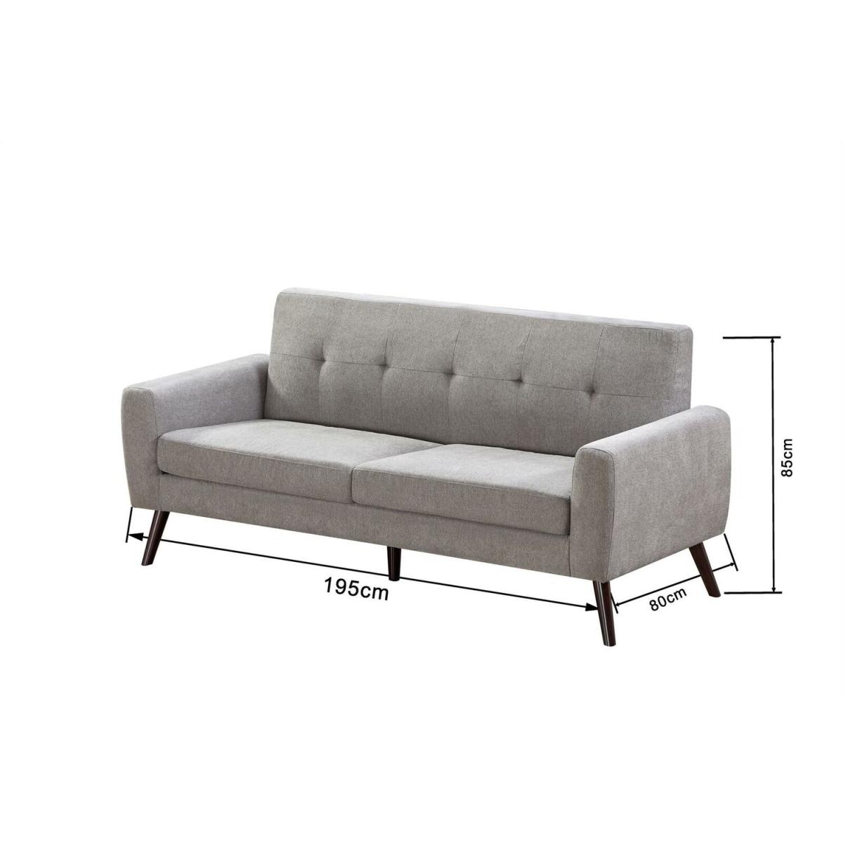 Snowdonia 3 Seater Button Back Sofa - Grey - Grey – image 4