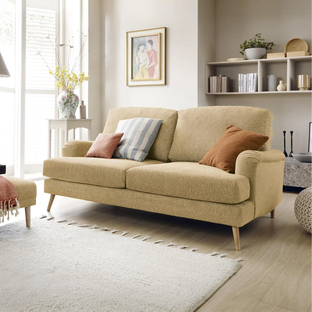 Harper 3 Seater in Smart Chenille - Peanut Brown