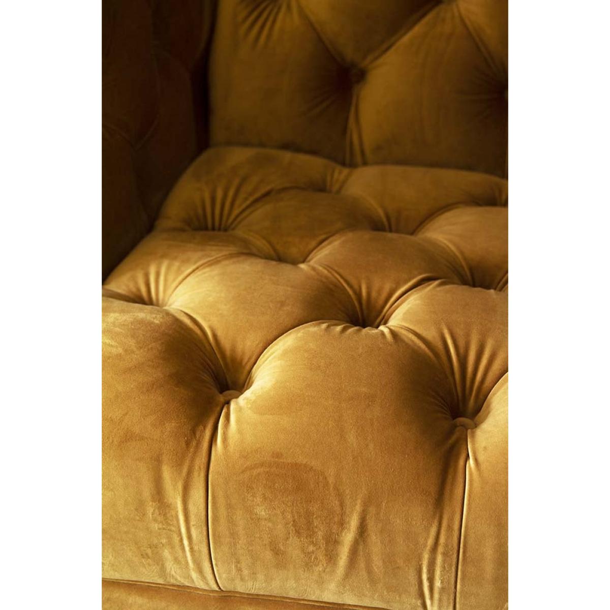 Ochre Gold Velvet Chesterfield 3 Seater Sofa – image 2