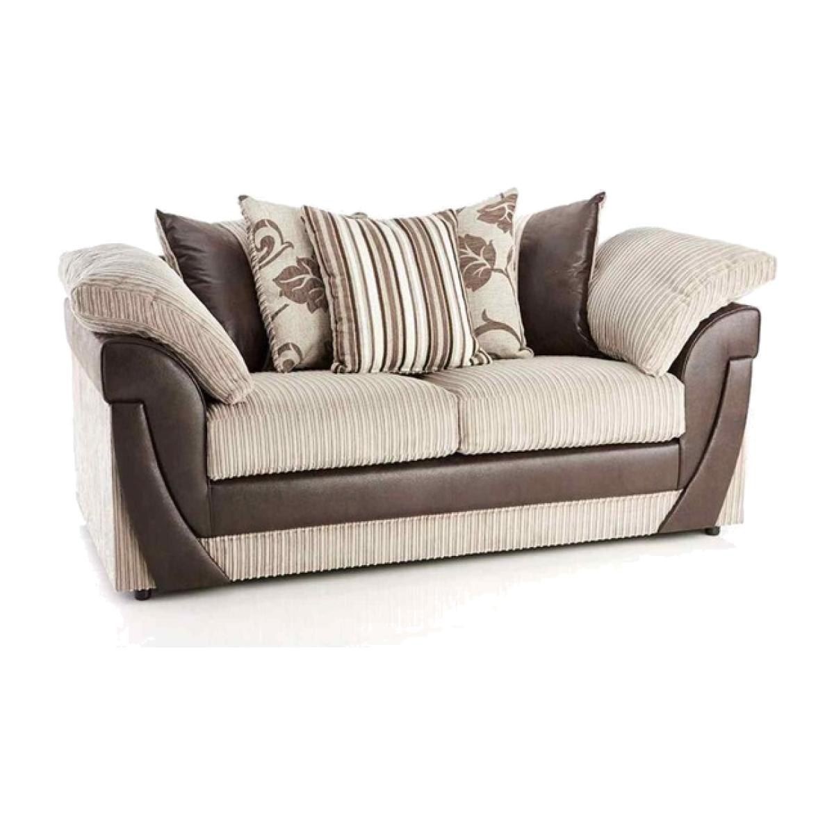 Lindol Luxury Corded 3 Seater Sofa - Brown