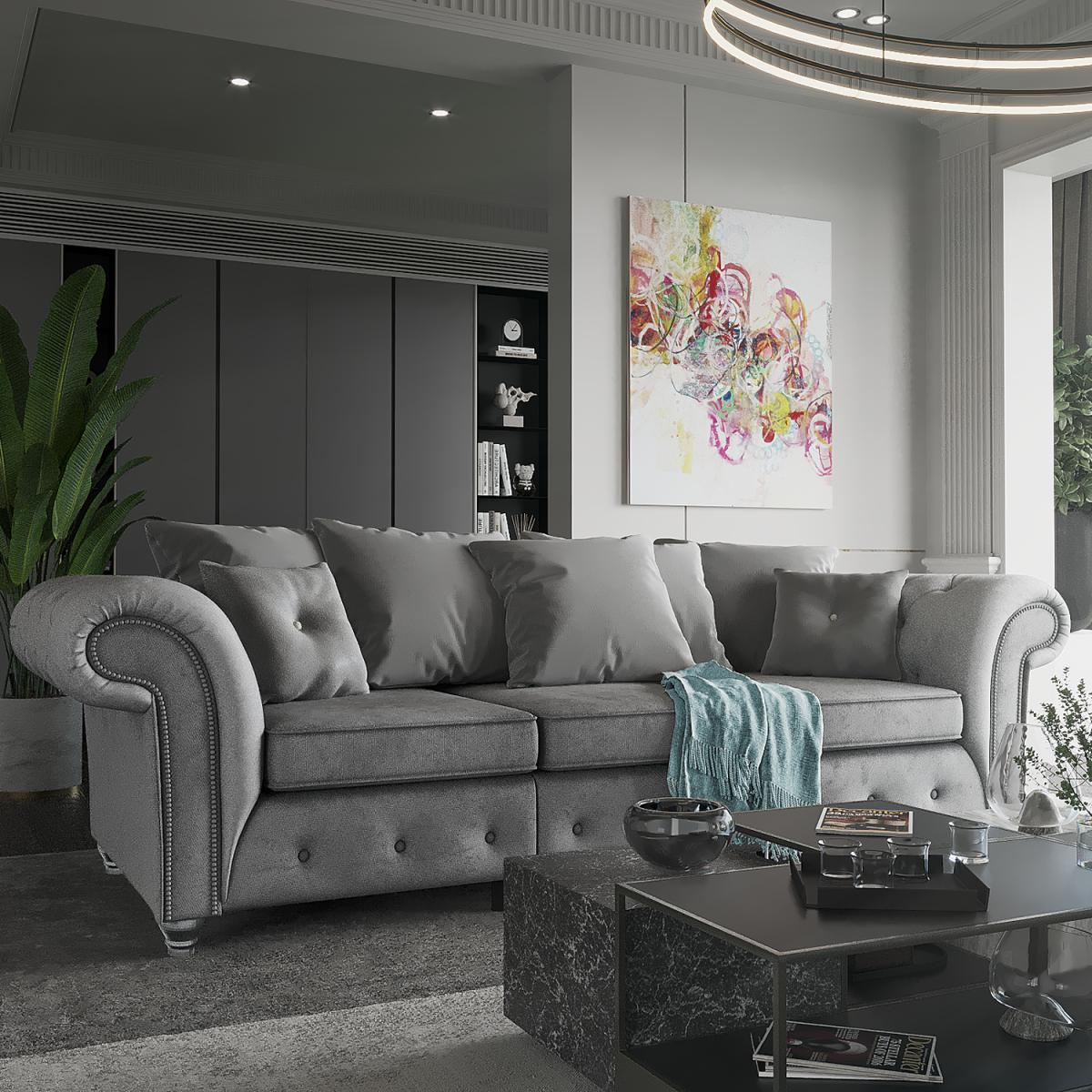 Kensington 3 Seater Sofa - Light Grey – image 1