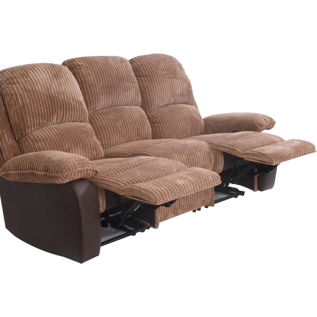 Fabric Jumbo Cord 3 Seater Sofa - Grey – image 2