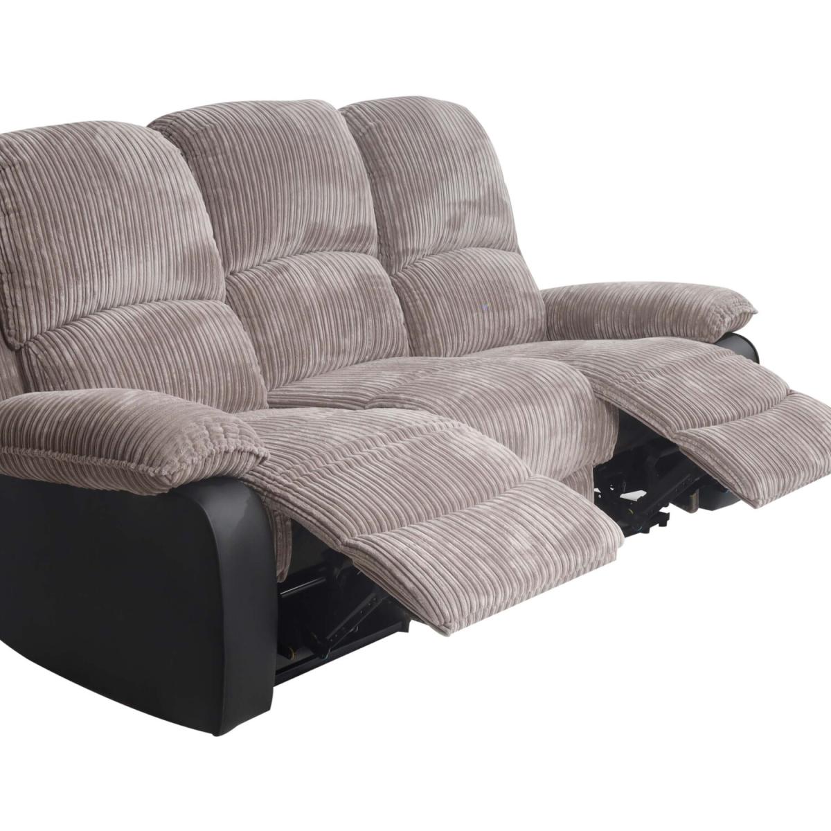 Fabric Jumbo Cord 3 Seater Sofa - Grey – image 3