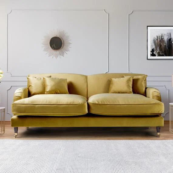 Charlotte 3 Seater Sofa - Gold