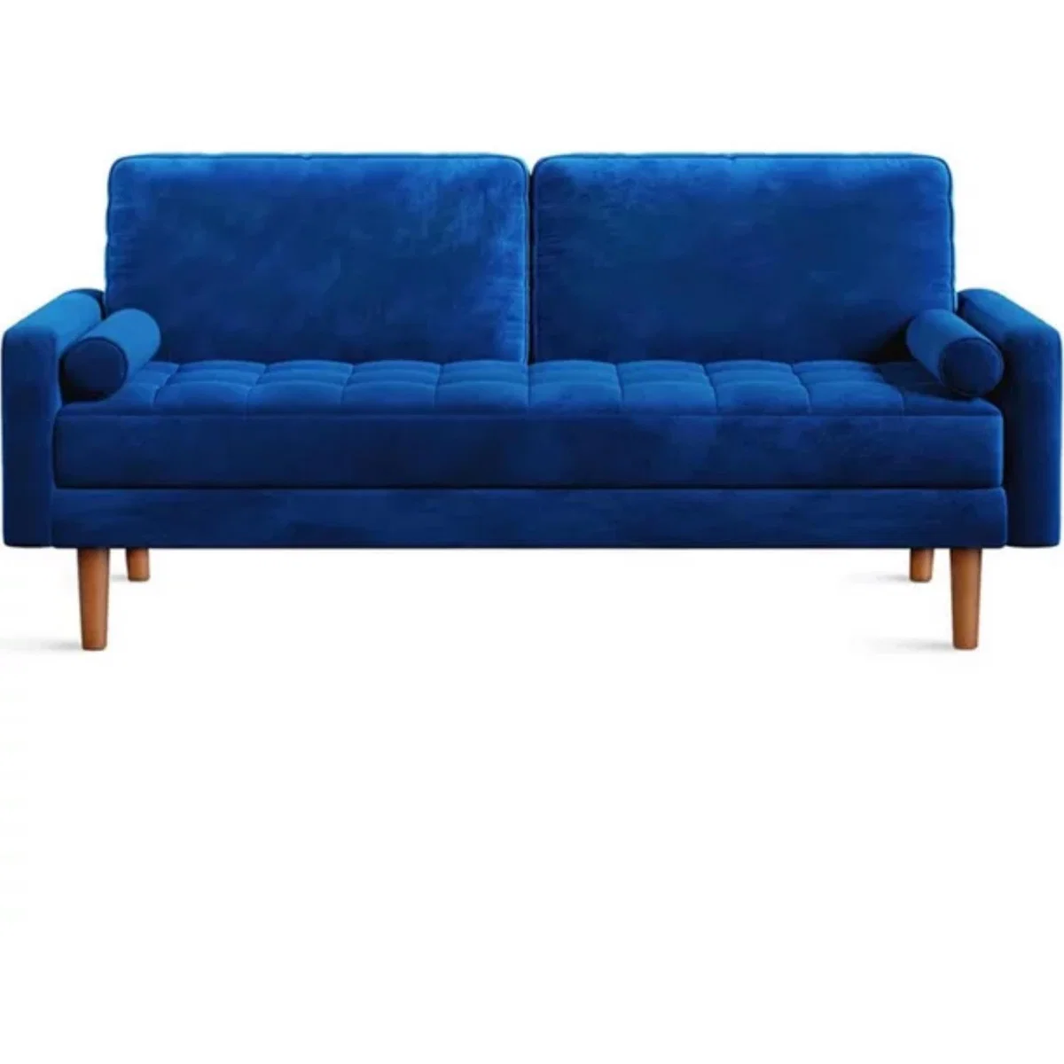 Velvet Rolled Arm Upholstered 3-Seater Loveseat - Blue – image 2