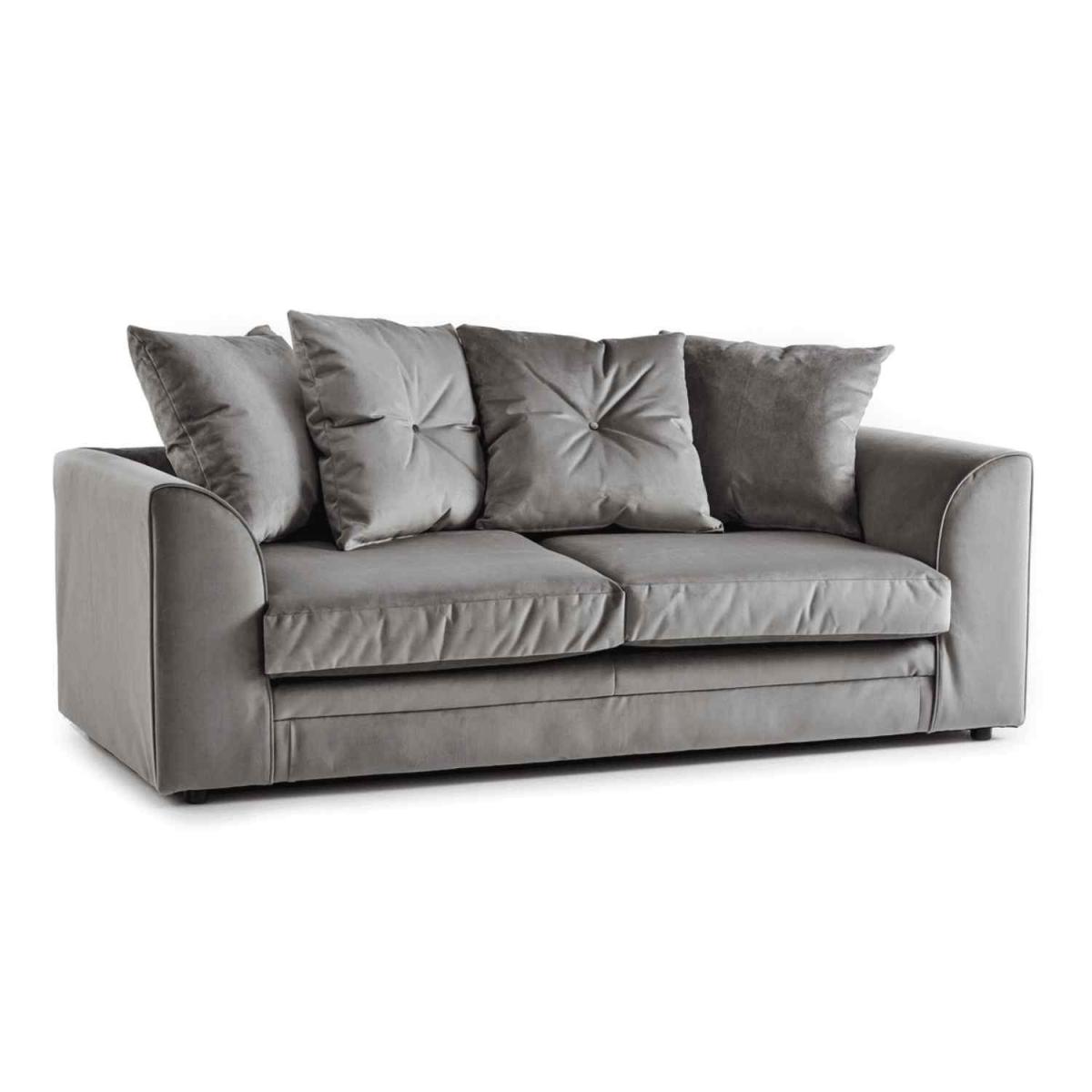 Mirana Modern Plush Velvet 3 Seater Sofa - Grey – image 2