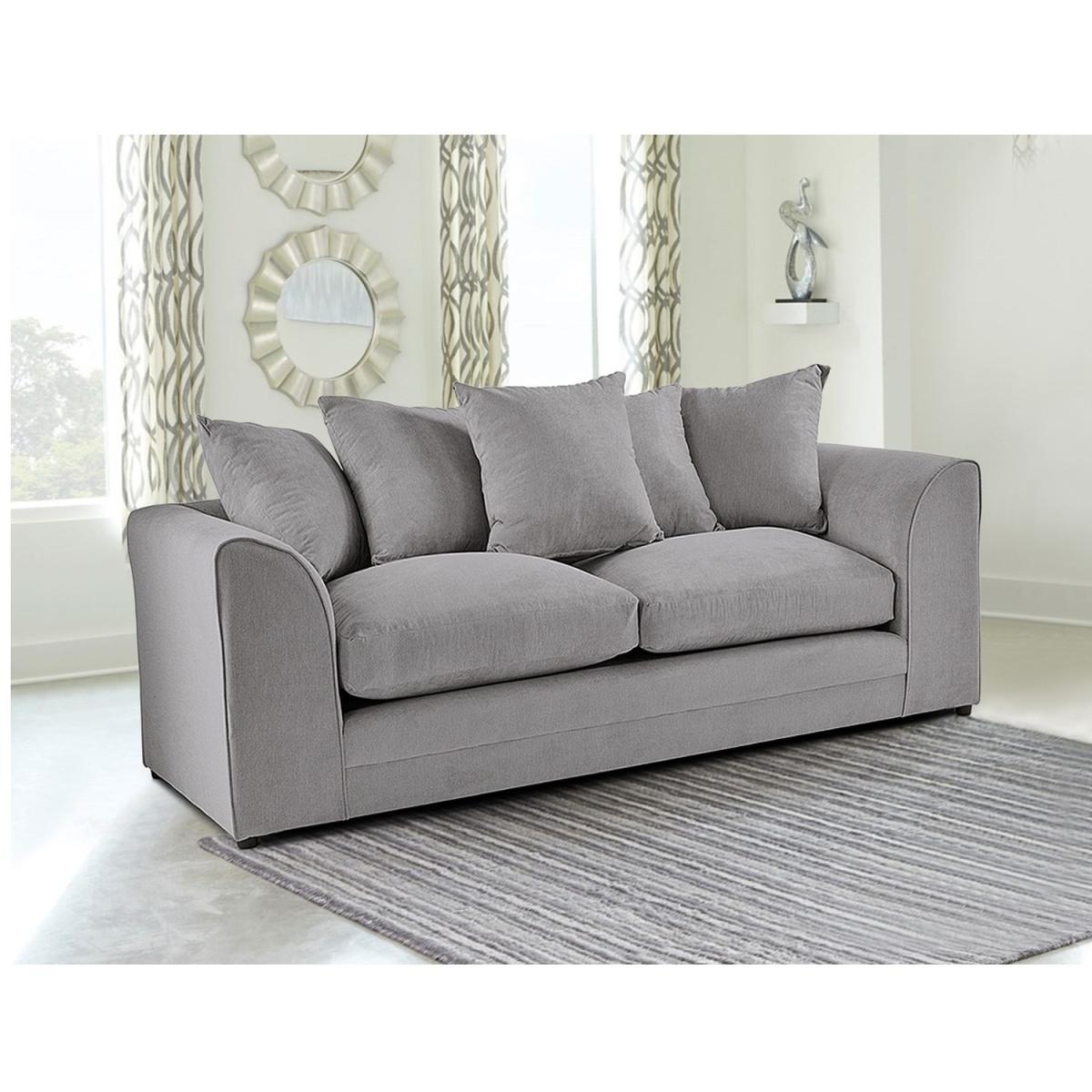 Mirana Modern Plush Velvet 3 Seater Sofa - Grey – image 3