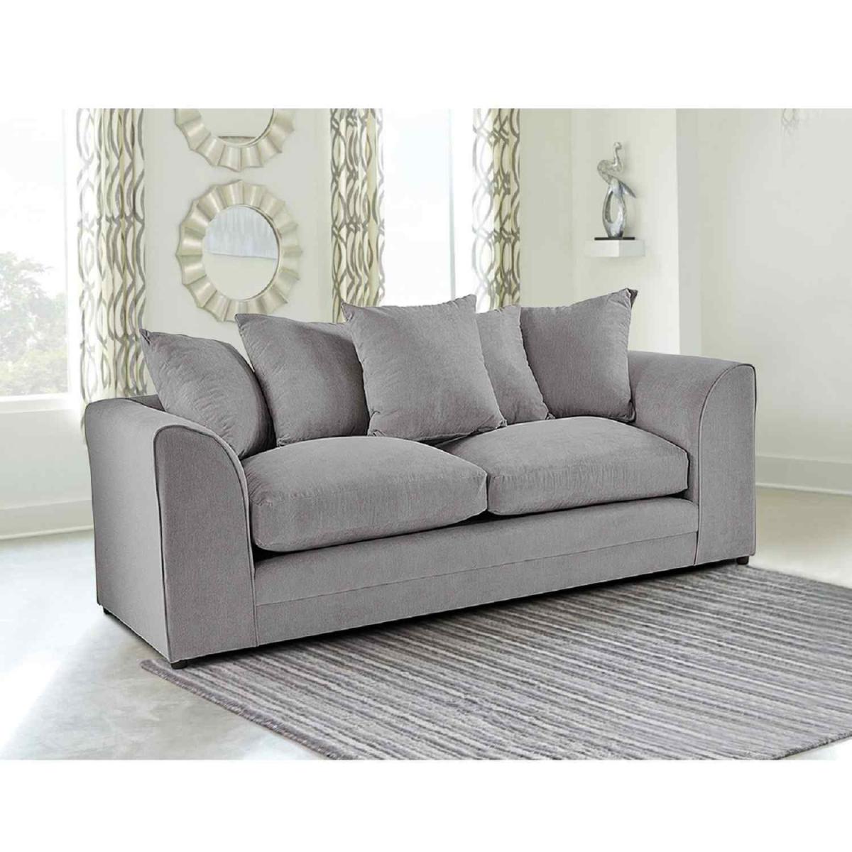 Mirana Modern Plush Velvet 3 Seater Sofa - Grey – image 4