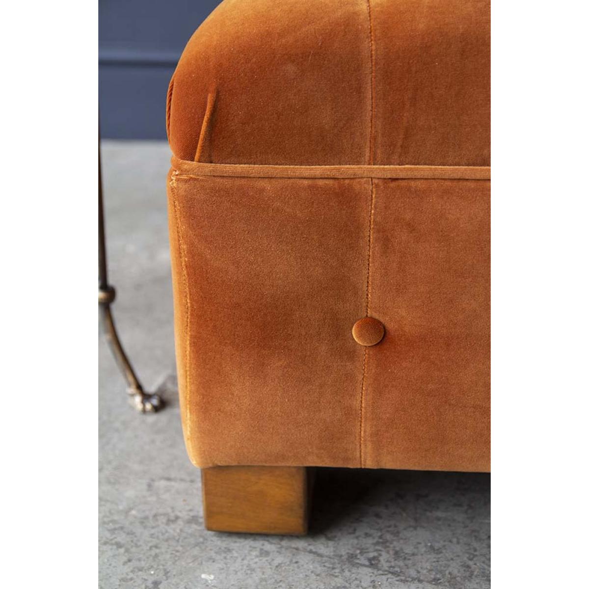 Burnt Orange Velvet Chesterfield 3 Seater Sofa – image 3
