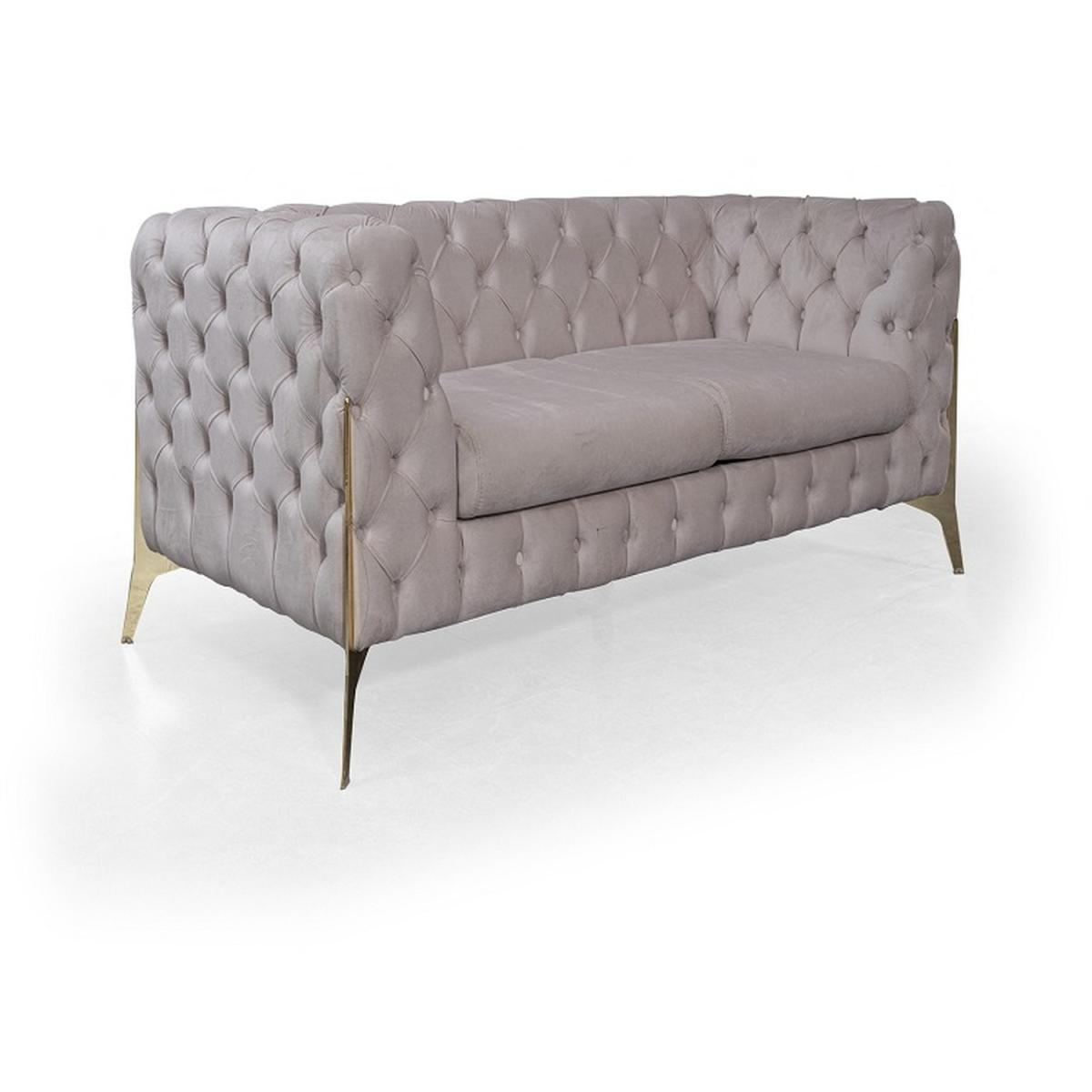 Panther 1 2 or 3 Seater Sofa Suite Cream Velvet With Metal Legs - Cream Velvet / 3 – image 4