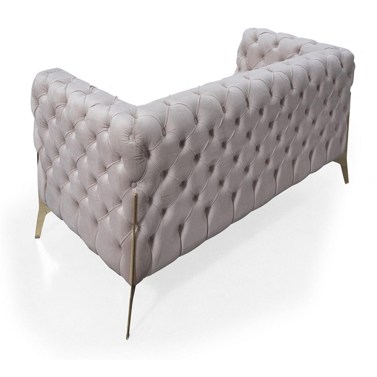 Panther 1 2 or 3 Seater Sofa Suite Cream Velvet With Metal Legs - Cream Velvet / 3 – image 5