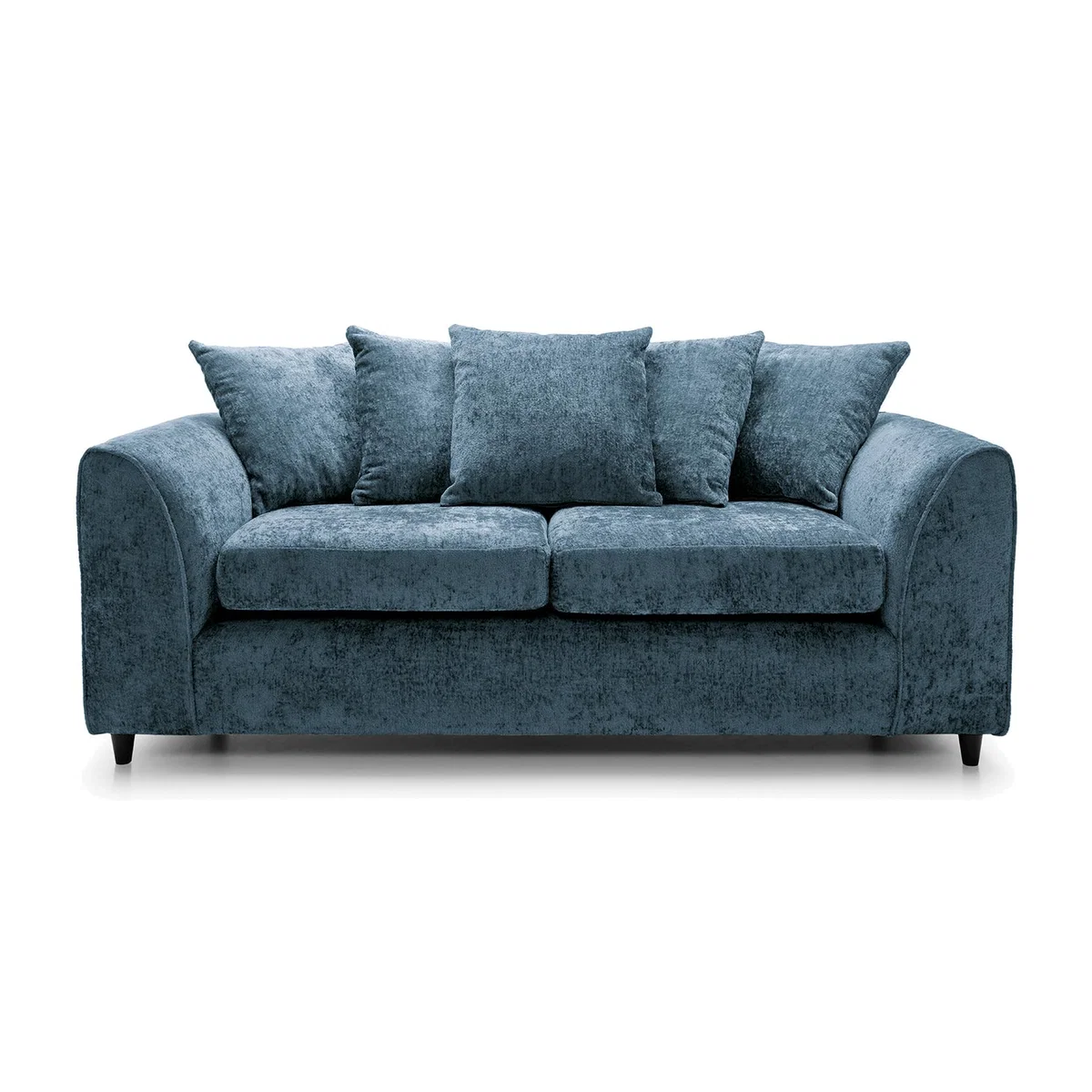 Harriet Crushed Chenille 3 Seater Sofa - Dark Blue