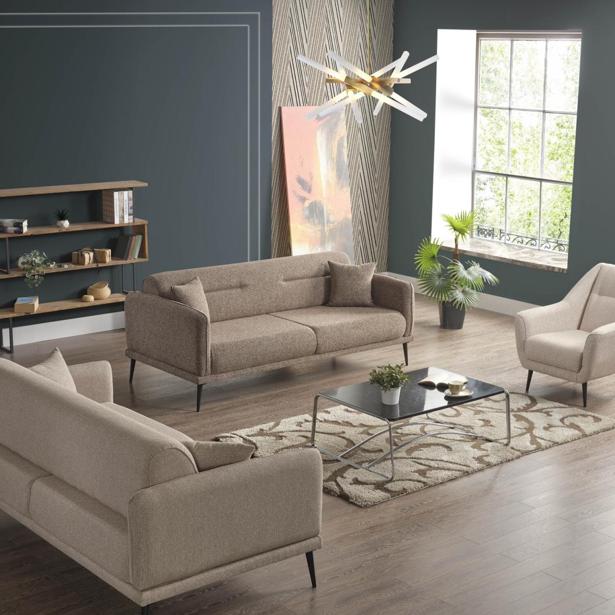 Izel Peru Three Seater Sofa - Brown – image 2