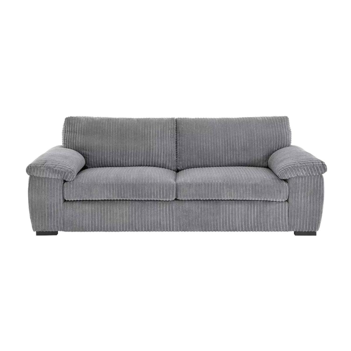 Amara Modern Jumbo Cord 3 Seater - Grey – image 1