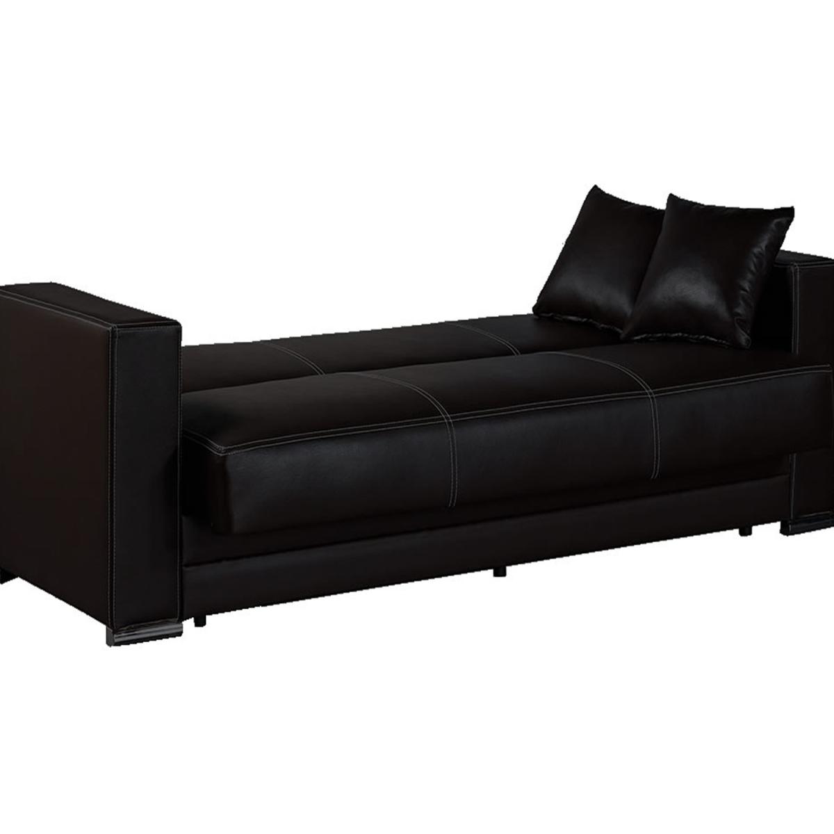 FUTURO 3 Seater Sofa Bed Convertible Recliner Adjustable Back with Storage - Black – image 2