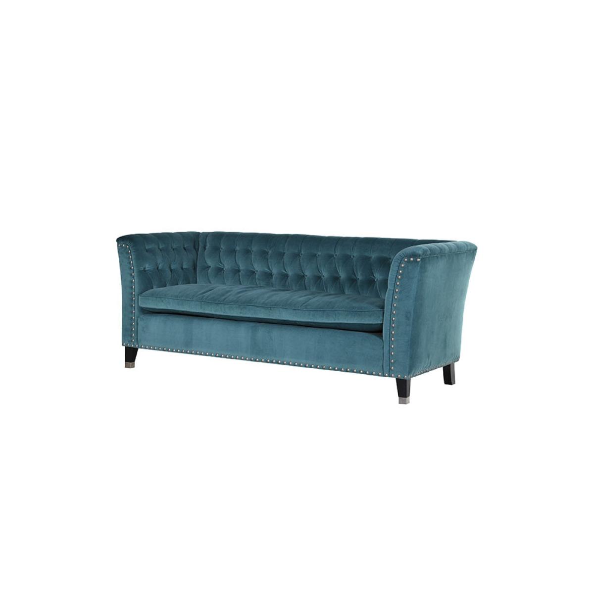 Teal Velvet Chesterfield 3 Seater Sofa With Stud Detail – image 5