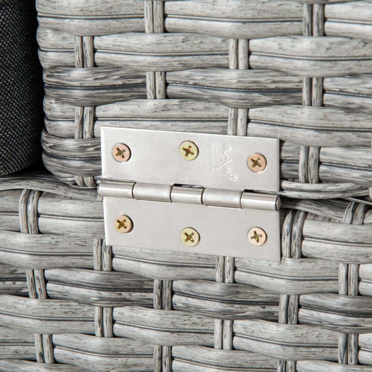 Three Pieces Outdoor PE Rattan Sofa Set with Cushion - Grey – image 3